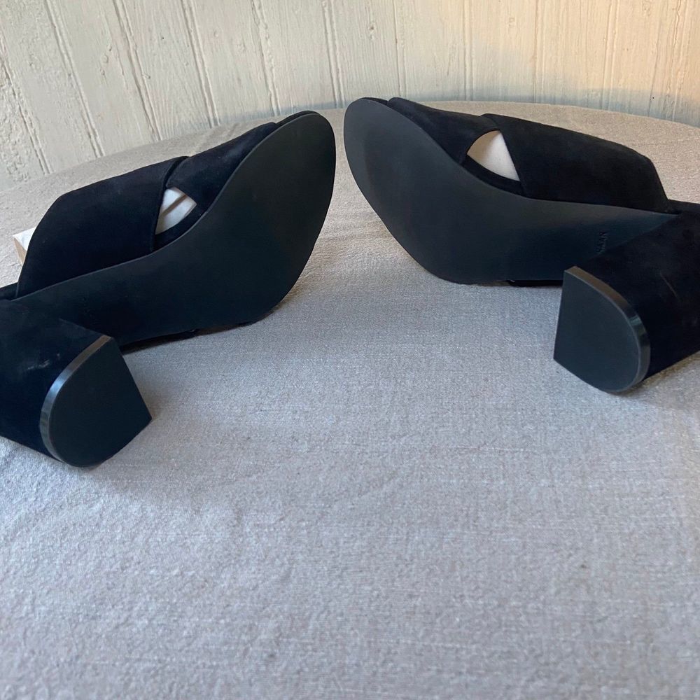 Cole Haan | Gabby Sandals Women's Size 9.5 B Black Suede Open Toe Casual Pump - Picture 11 of 12